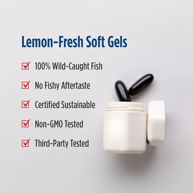 Nordic Naturals Ultimate Omega + CoQ10 Lemon - 60 Soft Gels - 1280 mg Omega-3 + 100 mg CoQ10 - Heart Health Cellular Energy Antioxidant Support - Non-GMO - 30 Servings