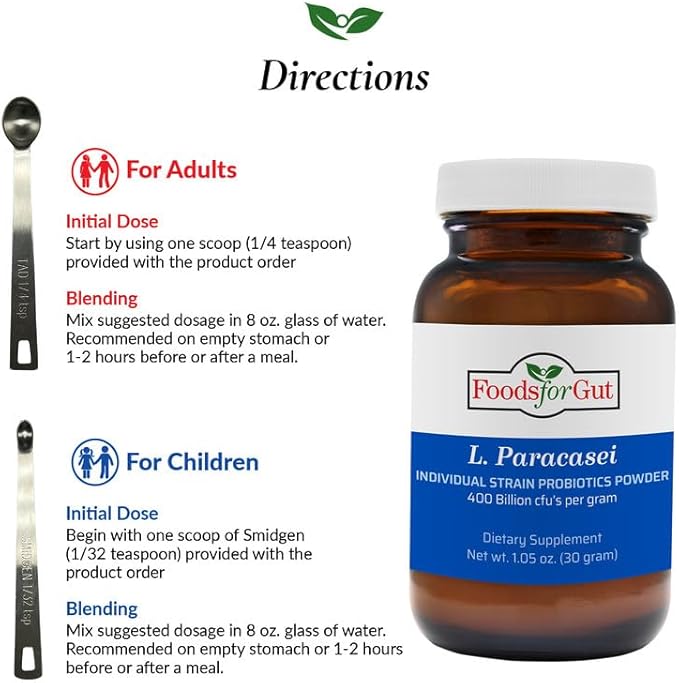 Lactobacillus Paracasei Probiotic Powder 400 Billion cfu's | Made in USA | No Additives | Direct from Manufacturer | No Third-Party Storage | Immune Support | L. Paracasei | 30 Grams (1.05 Oz)