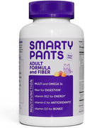 SmartyPants Fiber Supplement &amp Multivitamin for Men &amp Women: Multivitamin Fiber Gummies with Vitamin D3 C Vitamin B12 B6 A K &amp Zinc Omega 3 Fish Oil (EPA/DHA) Biotin 180 Count (30