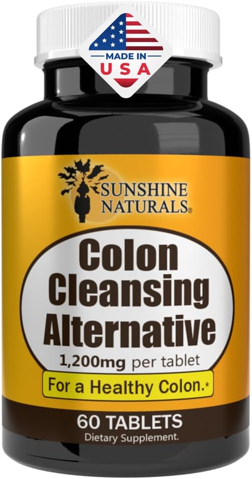 Sunshine Naturals Colon Cleanse Herbal Supplement 1200 mg Digestive Support 60 Tablets (5 Pack)