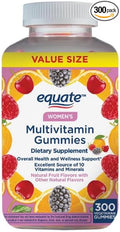 Equate Women's Multivitamin Gummies Daily Vegetarian Multivitamin for Adult Women Natural Fruit Flavor 300 Count (150 Servings) Sticker