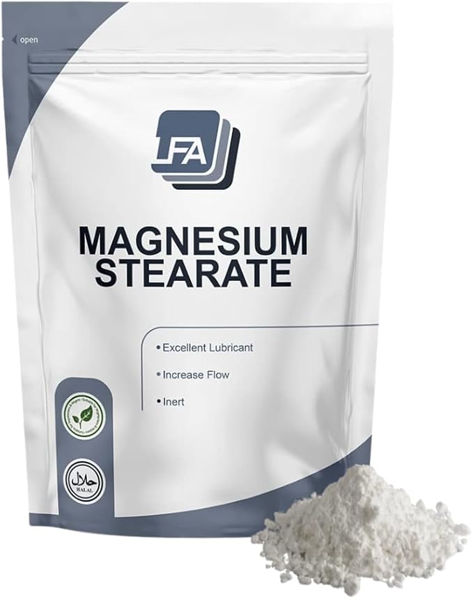 Magnesium Stearate Powder - Dry Lubricant - 1kg (2.2 lb) Anti-Sticking &amp Flowing Agent for Tablet Press Machine Pill &amp Capsule Mix - Halal - Kosher - Vegan