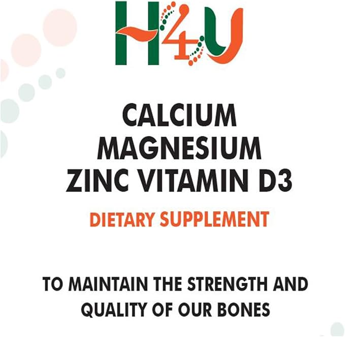 H4U Calcium Magnesium Zinc D3 | 120 Softgels Supplement | Calcium Magnesium Zinc Vitamin D3 | Non-GMO | Gluten-Free | Made in The USA