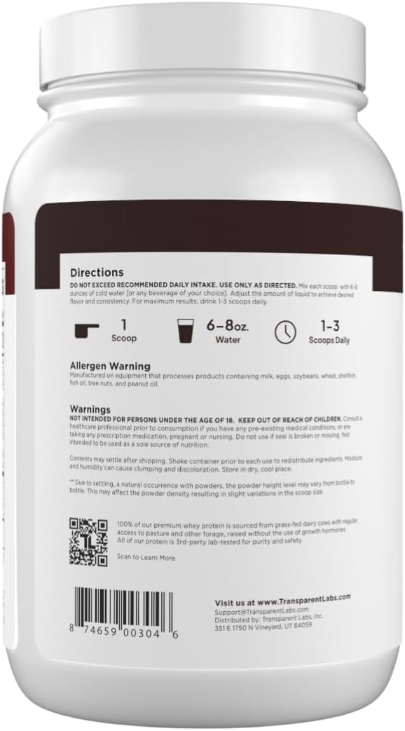 Transparent Labs Grass-Fed Beef Isolate Protein Powder – Naturally Flavored Dairy-Free Protein with 25g of Protein per Serving for Increased Recovery &amp Strength – 30 Servings Vanilla