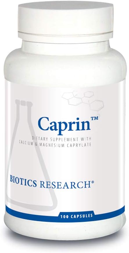 Biotics Research Caprin Caprylic Acid 1200 Milligram Serving Gastrointestinal Support Calcium Magnesium Added Aids in Gut Microbial Balance 100 Capsules