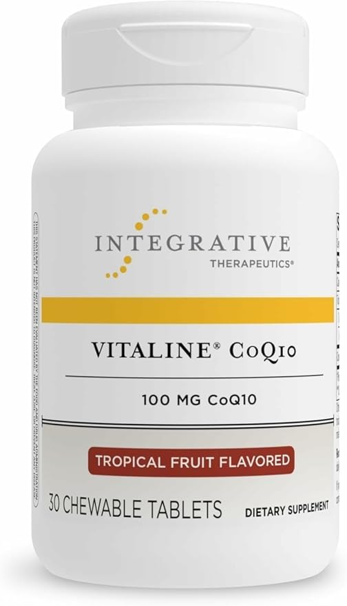 Integrative Therapeutics Vitaline CoQ10 100 mg - Brain Health Support Supplement for Adults* - Supports Heart Health* - Dairy-Free - Tropical Fruit Flavored 30 Chewable Tablets (30 Servings)