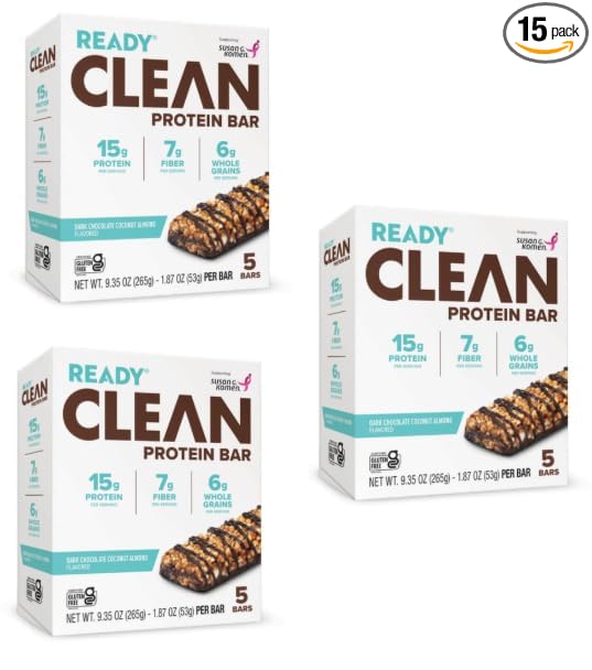 Ready Clean Protein Bars Variety pack (Dark Chocolate Coconut Almond 3 pack)