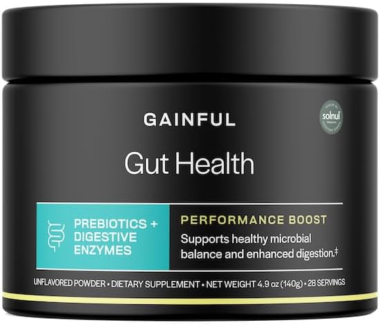 Gainful Gut Health Performance Boost Powder Drink Mix with Prebiotics and Digestive Enzymes Blend Supports Balance Daily Digestive Health &amp Gut Health Supplement Unflavored 28 Servings