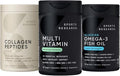Sports Research® Multivitamin Pack - 23 Essential Vitamins &amp Minerals with CoQ10 &amp Iodine - Daily Nutrient Support + Omega-3 Fish Oil 1250 + Collagen Peptides - Hydrolyzed Type 1 &amp 3 Colla