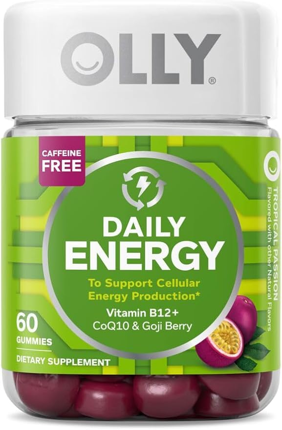 OLLY Hair and Energy Vitamin Bundles - Ultra Strength Hair Softgels with Biotin Keratin Vitamin D B12 and Daily Energy Gummy with B12 CoQ10 Goji Berry - 30 and 60 Count