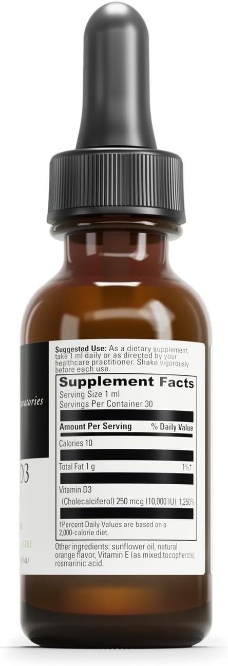 DAVINCI Labs Liquid D3 10000 IU - Helps Support Bone Health Immune Support &amp Heart Health with Vitamin D3 - Gluten Free &amp Vegetarian - 1 Fl Oz (30 Servings)