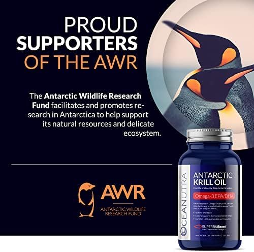 100% Pure Organic Krill Oil 1000mg 180-Day Supply Omega 3 Highest Concentration 56% Phospholipids Wild Caught Sustainable Antarctic SuperbaBoost AstaxanthinOmega xlHeart Skin CareNo Fish Oil