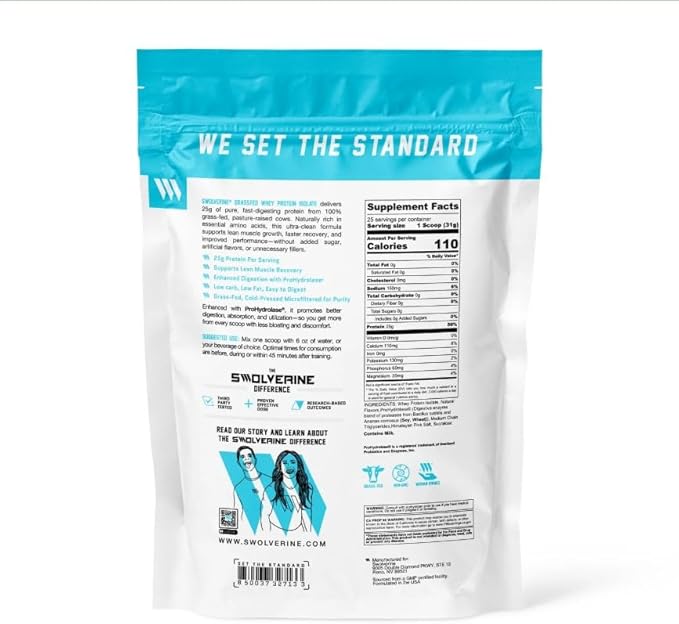 Swolverine Whey Protein Isolate Powder – 25g Protein Fast-Digesting WPI with ProHydrolase 0g Fat Low Carb Supports Rapid Muscle Recovery &amp Lean Mass 25 Servings Churro