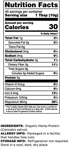 Terrasoul Superfoods Organic Hemp Protein Powder (50% Protein) 2 Pounds
