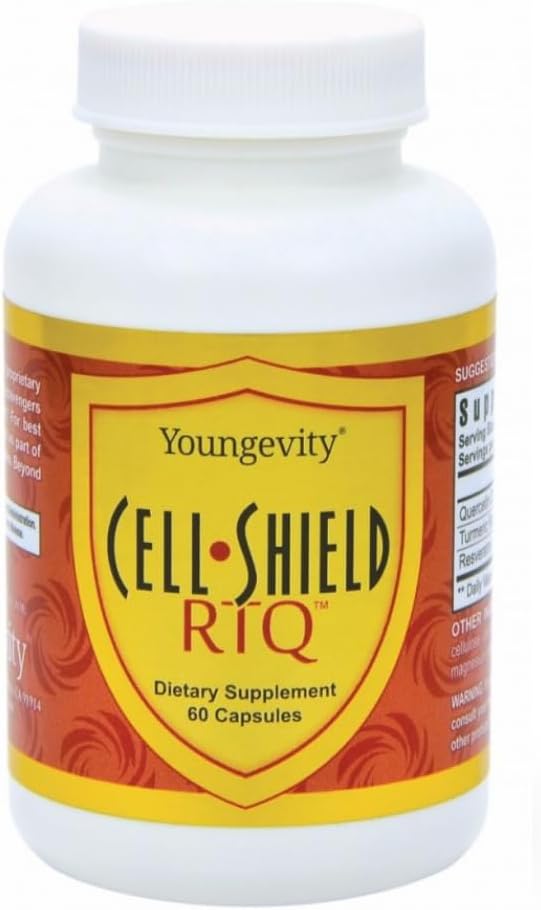 Youngevity Cell Shield RTQ™ - Turmeric Curcumin (95% Circuminoids) Quercetin Japanese Knotweed - Highly Bioavailable Antioxidant Blend - 60 Capsules