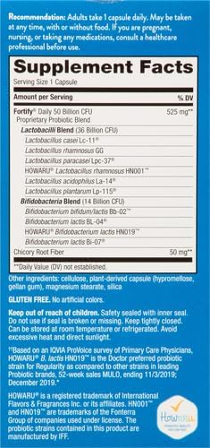 Nature's Way Extra Strength(1) Fortify ProbioticProbiotics for Digestive HealthPrebiotics50 Billion Live CulturesDigestive &amp Immune Health Support*30 Capsules(Pack of 2)