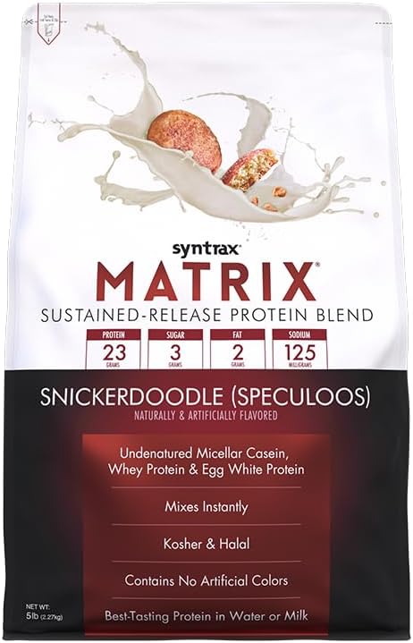 Syntrax Nutrition Matrix - Sustained-Release Protein Blend Snickerdoodle 5 lbs. Real Cookie Pieces