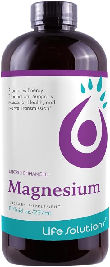 Life Solutions Liquid Magnesium - High Absorption Liquid Magnesium Citrate Supplement for Muscle Relaxation Sleep Support &amp Stress Relief 8 Floz - Easy to
