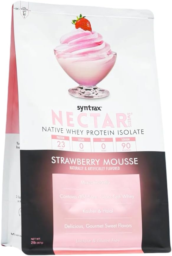 Syntrax Nutrition Nectar Sweets Whey Protein Isolate Strawberry Mousse 2 lbs.