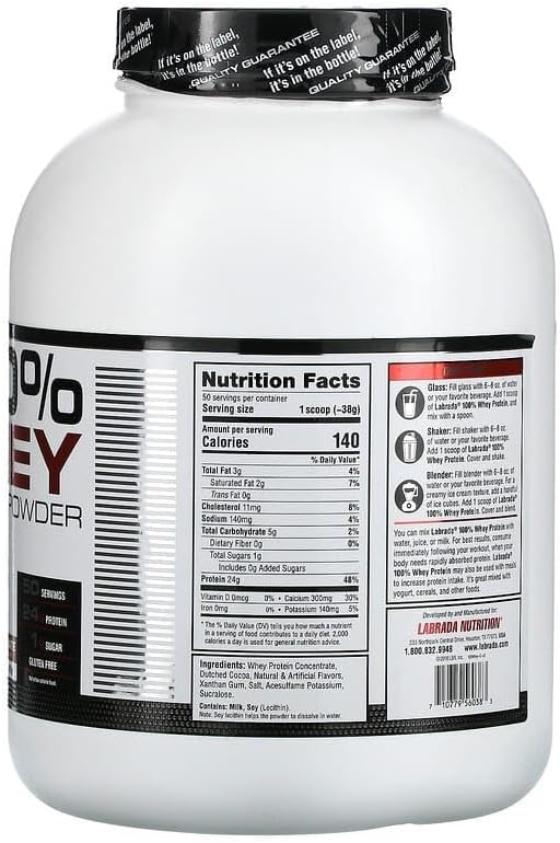 Labrada Nutrition 100% Whey Protein Chocolate 4.13 Pound