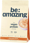 BE AMAZING Vegan Protein Powder Brown Sugar Oatmeal 20g Plant Based Protein with Prebiotic Fiber Low Carb Dairy and Gluten Free Shake Mix No Added Sugar 29.3 oz 25 Servings
