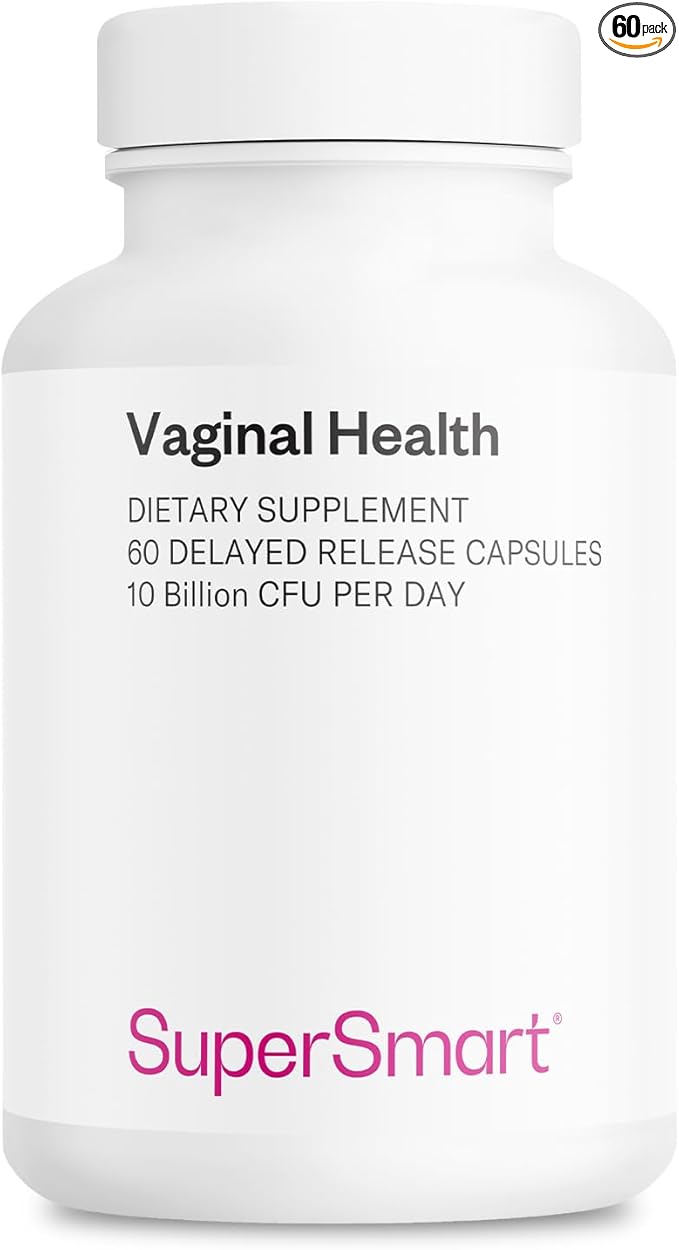 Supersmart - Vaginal Health - Prebiotic &amp Probiotic (with Lactobacillus Acidophilus) - Intimate Hygiene &amp Flora for Women | Non-GMO &amp Gluten Free - 60 DR Capsules