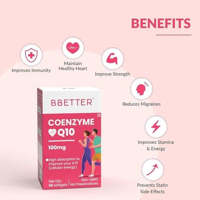 Generic Coenzyme Q10 100mg - Boosts Heart Health Energy Levels and Antioxidant Defense COQ10 60 High Absorption Softgels