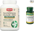 Jarrow Formulas Saccharomyces Boulardii Probiotics + MOS 5 Billion CFU Probiotic Yeast &amp Nature's Bounty Acidophilus Probiotic Daily Probiotic Supplement Supports Digestive Health 1 Pack