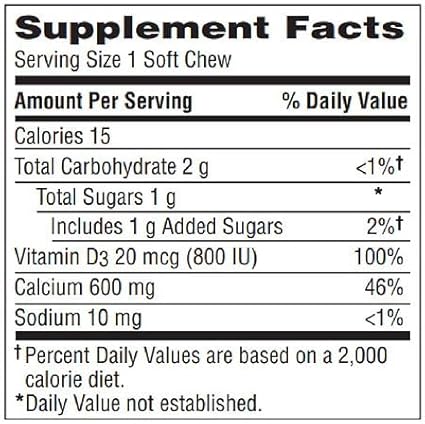 Caltrate Calcium &amp Vitamin D Soft Chews Chocolate Truffle 60 Each (Pack of 4)