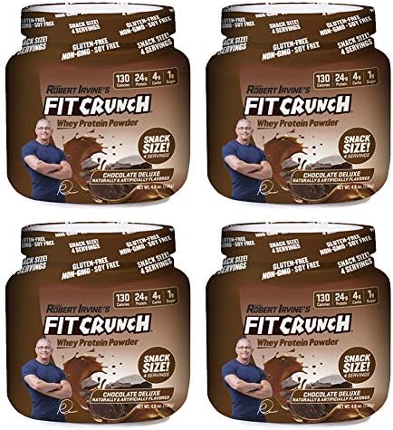 FITCRUNCH Whey Protein Powder | Designed by Robert Irvine | Mixability Technology Gluten Free Soy Free &amp Non-GMO (Chocolate Travel Pack 16 Servings)