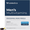 VitaMedica Men’s Multivitamin with Prostate Health Support | Vitamins Minerals Omega3s and Saw Palmetto | Box of 30 Easy Daily Packs | Supports Natural Energy and Sleep | Muscle Joint Health