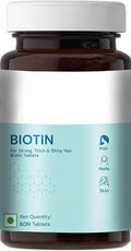 Vishopy Biotin 10000mcg Supplement for Hair Growth Strong Hair and Glowing Skin Fights Nail Brittleness60 Biotin Tablets (Pack of 1)