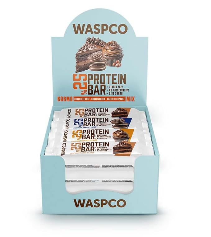 (12 Count VARAITEY) Protein Bars COOKIES AND CREAM &amp HAZELNUT CUPCAKE &ampCHOCOLATE CAKE Gluten Free with 9g Protein and 0.5 g Sugar36 G