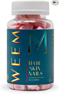 WEEM Hair Skin and Nails Gummies - Supports Healthy Hair - Vegan biotin Vitamins for Women &amp Men Supports Faster Hair Growth Stronger Nails Healthy Skin Extra Strength (1)