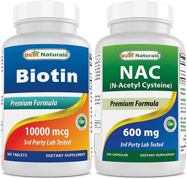 Best Naturals Biotin 10000 mcg &amp NAC 600 mg