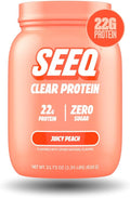 SEEQ Clear Protein Powder - Juicy Peach - 22 Servings - 22g Clear Whey Protein Isolate - Zero Sugar - 0g Lactose - Allergen Friendly - GLP1 Support - Bone Health - Muscle Post Workout Recovery