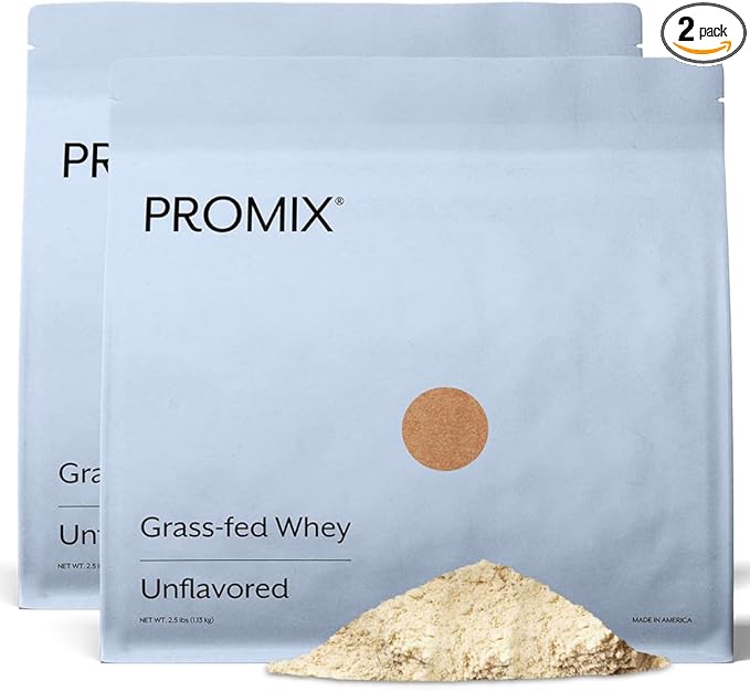 ProMix Nutrition Whey Protein Powder Unflavored - Grass-Fed - ­Post Workout Fitness &amp Nutrition Shakes Smoothies Baking &amp Cooking Recipes - Gluten-Free &amp Keto-Friendly - 5 Pound (Pack o