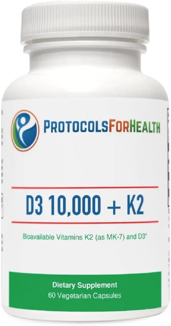 D3 10000 + K2 60 Veg Capsules Dietary Supplement - Supports Bone Health 60 Veg Capsules