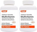 2 Pack Children's Chewable Multivitamin ACDEB6B12 Animal Shapes Assorted Fruit Flavors Dietary Supplement - 500 Tablets