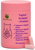 Vaginal Probiotic + Prebiotic for Women – Supports pH Balance Yeast &amp Odor – with Lactobacillus rhamnosus reuteri – Gut &amp Feminine Health – 60 Capsules
