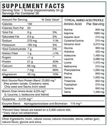 LifeSource Ultra Plant Protein- Raw Vegan Plant Based Protein- Chocolate 2.2 lbs -
