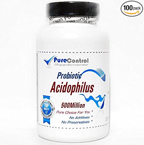 Probiotic Acidophilus / 500 Million Live Active Cultures/Refrigerated // 100 Capsules // Pure // by PureControl Supplements