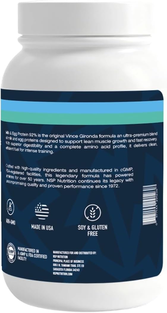 NSP Nutrition Milk &amp Egg Protein Powder | 26g Protein | 28 servings | perfect for sensitive stomachs | no bloating | build muscle | protein for sensitive stomachs French Vanilla