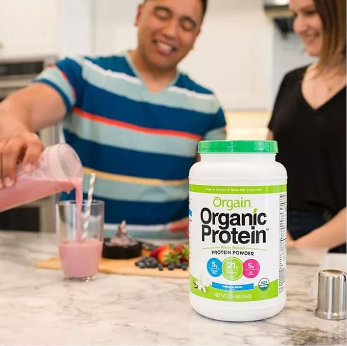 Orgain Organic Plant Based Protein Powder Vanilla Bean 2.74 lb