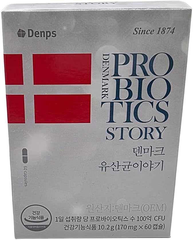 Denmark Probiotic Story (60 Capsules) 10 Billion CFU Shelf-Stable Probiotic for Gut Health 덴마크 유산균이야기