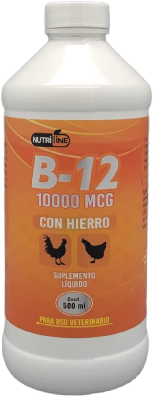 NUTRILINE B-12 for Poultry - Multivitamin Booster for Rooster Hens Chicken Vitamin Recovery Liquid 16 onzas