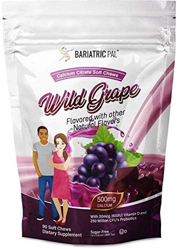 BariatricPal 30-Day Bariatric Vitamin Bundle (Multivitamin ONE 1 per Day! with 45mg Iron Capsule and Calcium Citrate Soft Chews 500mg with Probiotics - Wild Grape)