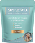 StrengthMD Physician Formulated Protein + Fiber Shake for GLP-1 Support | 24g Protein Grass-Fed Whey 4g Fiber &amp Digestive Enzymes Low Carb No Added Sugar Chocolate 1.72 lb
