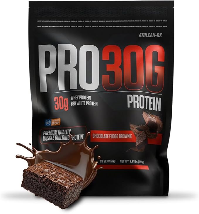 ATHLEAN-X PRO-30G Premium Whey Protein Isolate Powder Chocolate Fudge Brownie Gluten-Free Low Sugar 30g of High Protein Powder for Muscle Recovery &amp Growth