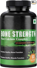 Eleven Zone Bone Strength - Plant-Based Calcium Magnesium Zinc Vitamin D3 VIT B12 K2 - GMO Soy Gluten Free Ingredients - Whole Food Supplement for Bone Health - 60 Vegan Friendly Capsules